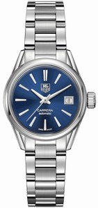 TAG Heuer Carrera Caliber 9 Automatic Blue Dial Date Stainless Steel Watch# WAR2419.BA0776 (Women Watch)