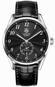 TAG Heuer Carrera Automatic Small Second Hand Date Black Leather Watch #WAS2110.FC6180 (Men Watch)