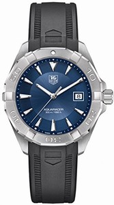 TAG Heuer Aquaracer Quartz Blue Dial Date Black Rubber Watch# WAY1112.FT8021 (Men Watch)