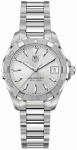 TAG Heuer Aquaracer Quartz Silver Dial Date Stainless Steel Watch #WAY1311.BA0915 (Women Watch)