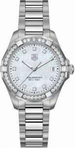 TAG Heuer Aquaracer Quartz Diamonds Bezel Stainless Steel Watch #WAY1314.BA0915 (Women Watch)