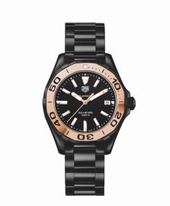 TAG Heuer Aquaracer Quartz Analog Date Black Ceramic Watch# WAY1355.BH0716 (Women Watch)