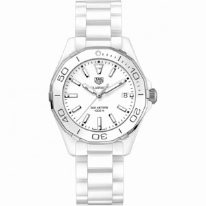 TAG Heuer Aquaracer Quartz Analog Date White Ceramic Watch# WAY1391.BH0717 (Women Watch)