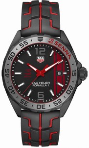 TAG Heuer Formula 1 Senna Special Edition Date Black Rubber Watch# WAZ1014.FT8027 (Men Watch)