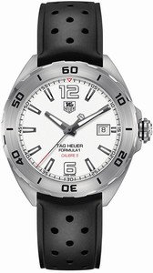 TAG Heuer White Dial Rubber Band Watch #WAZ2114.FT8023 (Men Watch)