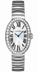 Cartier Quartz 18kt White Gold Silver Dial 18kt White Gold Polished Band Watch #WB520006 (Women Watch)