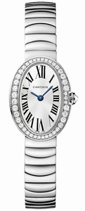 Cartier Quartz 18kt White Gold Silver Dial 18kt White Gold Polished Band Watch #WB520025 (Women Watch)