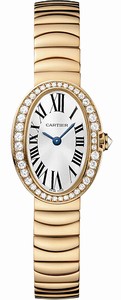 Cartier Quartz 18kt Rose Gold Silver Dial 18kt Rose Gold Polished Band Watch #WB520026 (Women Watch)