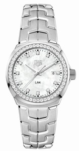 TAG Heuer Link Quartz Mother of Pearl Diamond Dial Diamond Bezel Stainless Steel Watch# WBC1316.BA0600 (Women Watch)