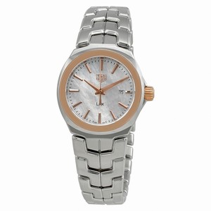 TAG Heuer Link Quartz Mother of Pearl Dial Date 18k Rose Gold Bezel Stainless Steel Watch# WBC1350.BA0600 (Women Watch)