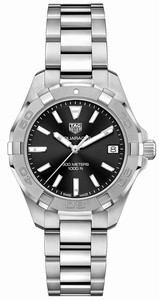 TAG Heuer Aquaracer Quartz Black Dial Date Stainless Steel Watch# WBD1310.BA0740 (Women Watch)