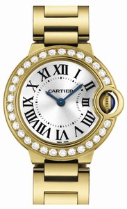 Cartier Calibre 057 Quartz Polished 18k Yellow Gold Silver Opaline With Roman Numerals Dial Polished 18k Yellow Gold Band Watch #WE9001Z3 (Women Watch)
