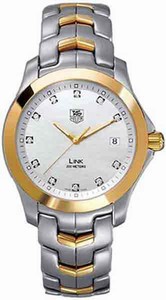 TAG Heuer Link Quartz Mother of Pearl Diamond Dial Stainless Steel and 18ct Gold Watch # WJF1153.BB0579 (Men Watch)