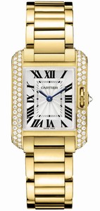 Cartier Quartz 18kt Yellow Gold Silver Dial 18kt Yellow Gold Polished Band Watch #WT100005 (Women Watch)