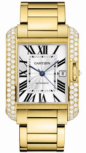 Cartier Automatic 14kt Yellow Gold Silver Dial 18kt Yellow Gold Polished Band Watch #WT100007 (Men Watch)