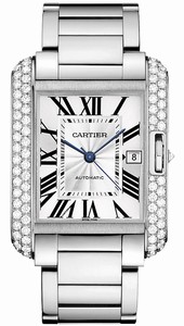 Cartier Automatic 18kt White Gold Silver Dial 18kt White Gold Polished Band Watch #WT100010 (Men Watch)
