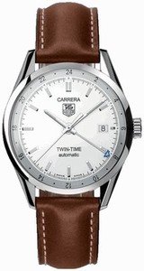 TAG Heuer Carrera Automatic Twin Time Brown Leather Watch # WV2116.FC6203 (Men Watch)