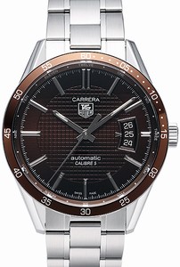 TAG Heuer Carrera Calibre 5 Brown Dial Date Stainless Steel Watch #WV211N.BA0787 (Men Watch)