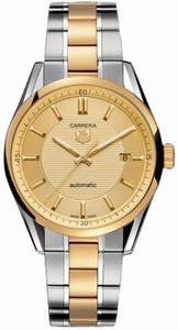 TAG Heuer Carrera Automatic Date Stainless Steel and 18ct Gold Watch # WV215B.BD0788 (Men Watch)