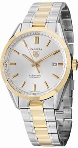TAG Heuer Carrera Automatic Calibre 5 Silver Dial Date Stainless Steel and Gold Watch #WV215D.BD0788 (Men Watch)