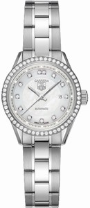 TAG Heuer Carrera Automatic Mother of Pearl Diamond Dial Diamond Bezel Stainless Steel Watch # WV2413.BA0793 (Women Watch)
