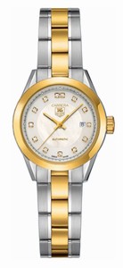 TAG Heuer Carrera Automatic Mother of Pearl Diamond Set Dial Stainless Steel and 18k Gold Watch # WV2450.BD0797 (Women Watch)