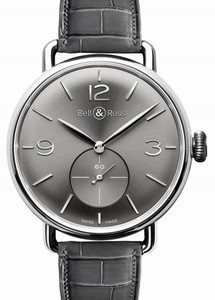 Bell & Ross Automatic Ruthenium Dial Grey Crocodile Leather Band Watch #WW1-Argentium-Ruthenium (Men Watch)